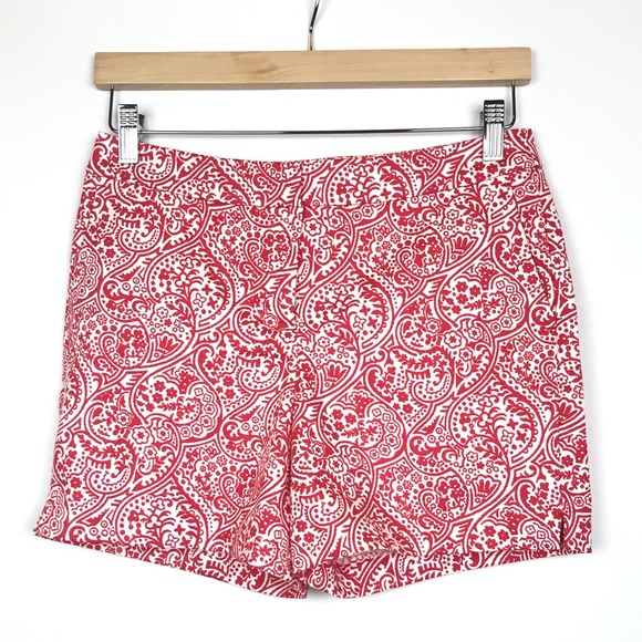 Boden Pants - Boden Red & White Floral Paisley Print Shorts NWOT